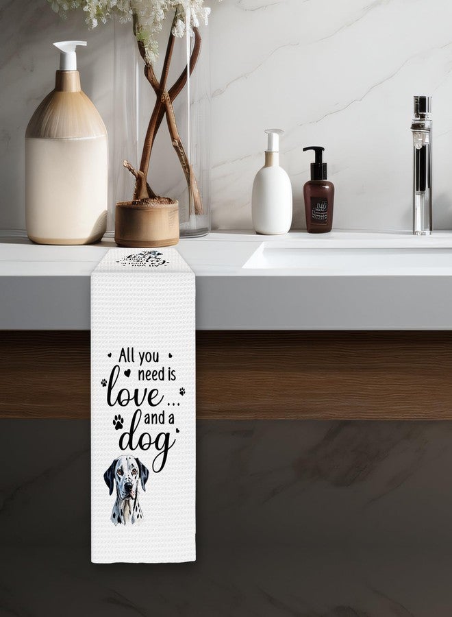 FIicy Dalmatian Gifts Kitchen Towels, DalmatianDog Owner Lover Gifts Dish Towels, All You Need is Love and Dalmatian Decorative Hand Towels for Kitchen, Dalmatian Kitchens Bathroom Decor(16x24 Inch) - Image 4